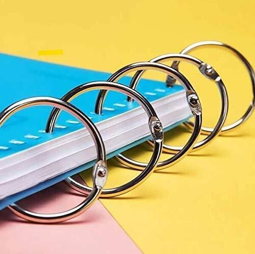 Prescent 16pc Metal Ring 32mm Book Hoops, Binding, Keychain Circle, DIY, Photo Albums Manual Ring Binder