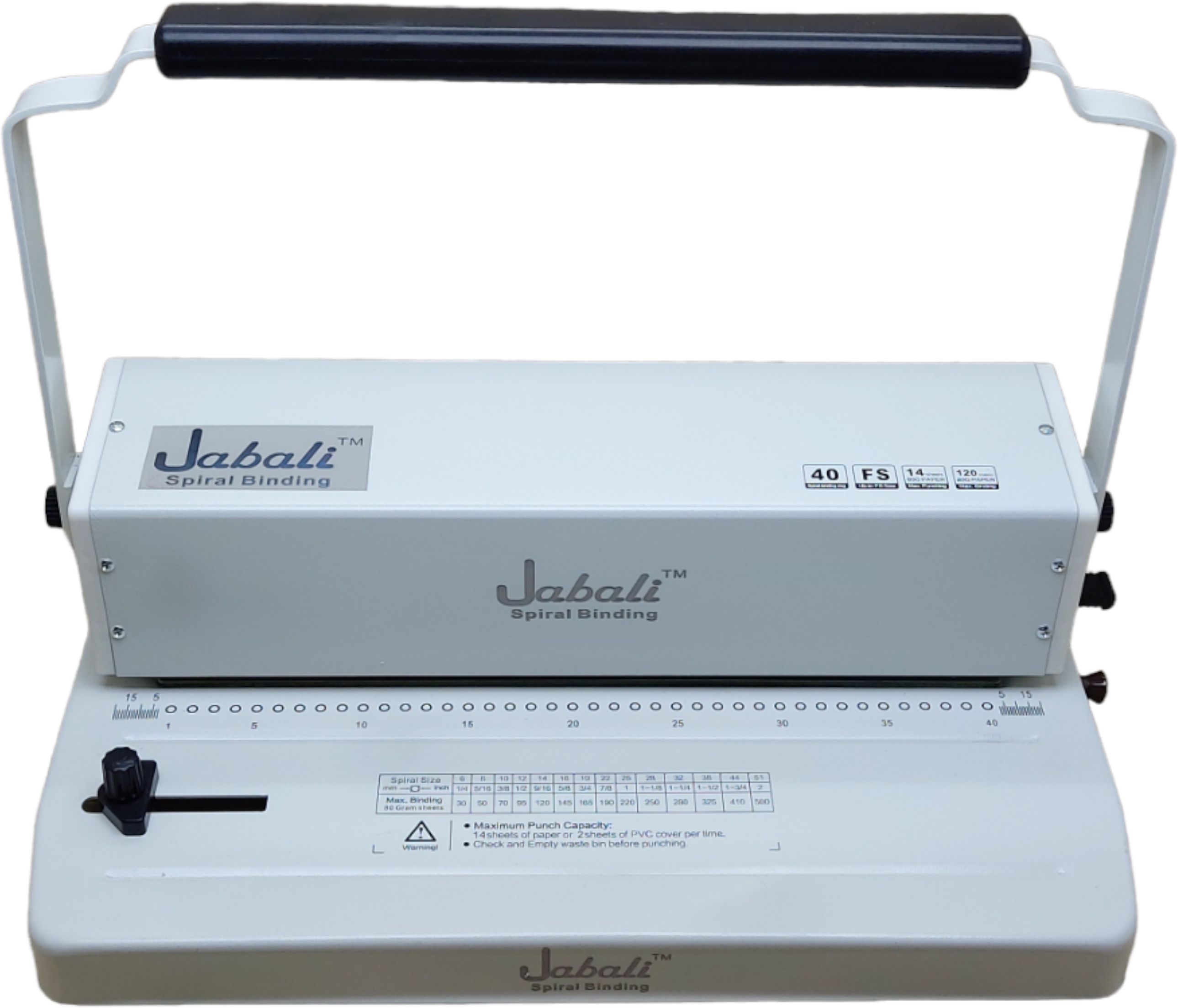 JABALI A4 \ FS /Legal , 14-16 Sheets of 80 GSM & 40 Holes, Spiral Binding Manual Coil Binder-image-3