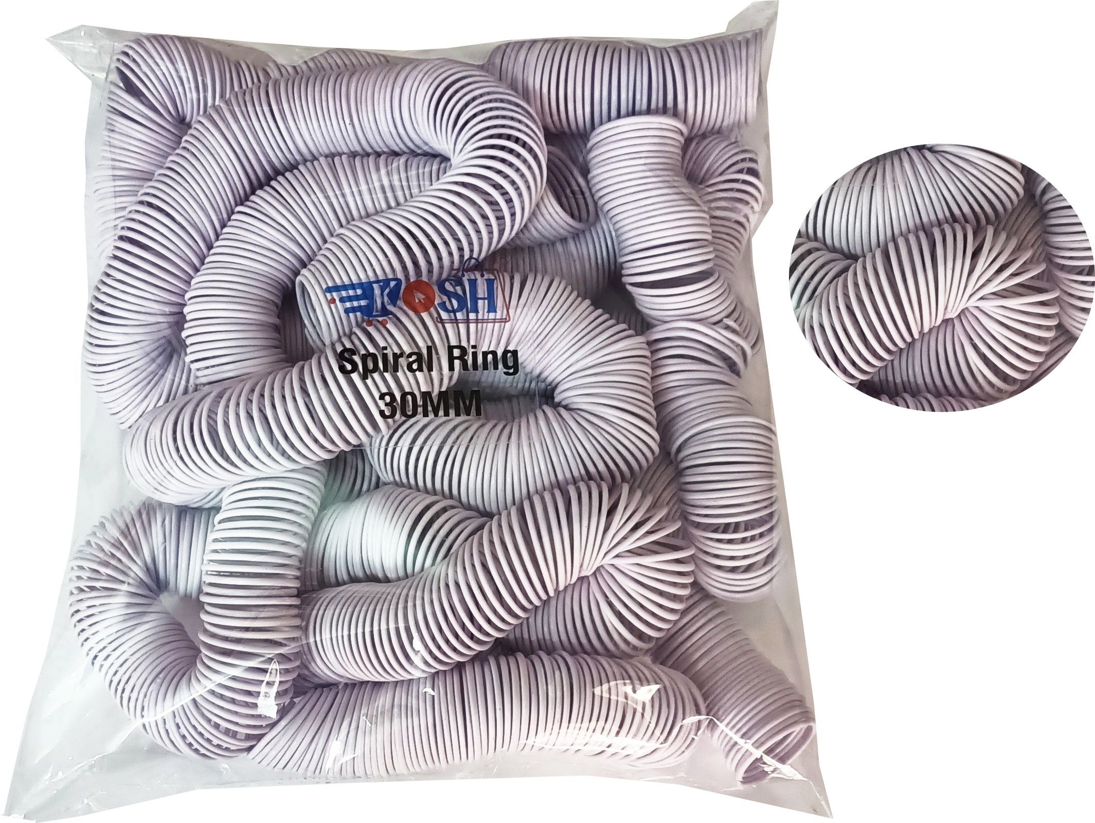 Kosh 30mm Spiral Binding Ring (1 Packet) White Manual Ring Binder-image-3