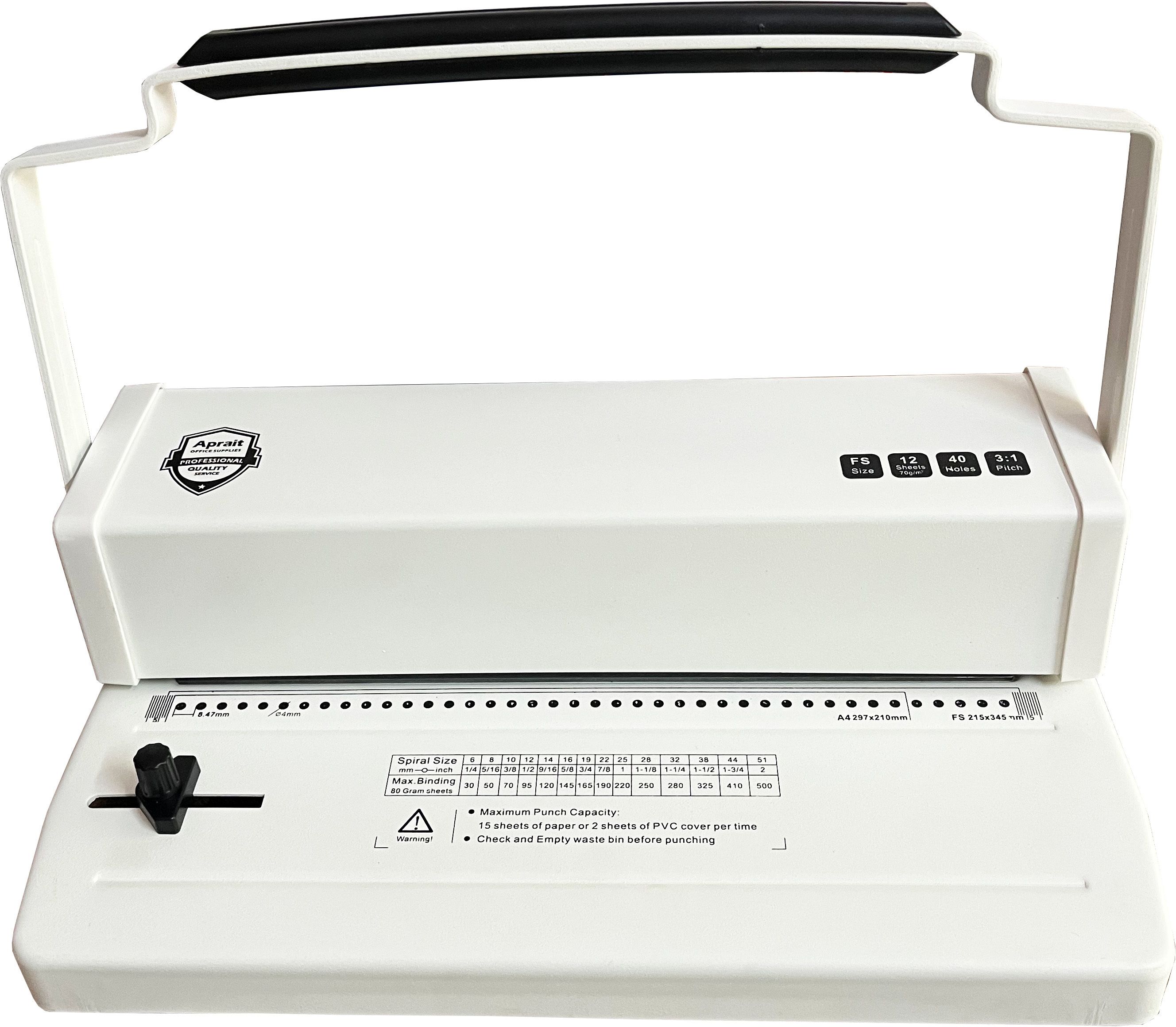 verena size spiral coil paper binding machine 40 holes 15 sheets max punching capacity No.8674 Manual Ring Binder-image-46