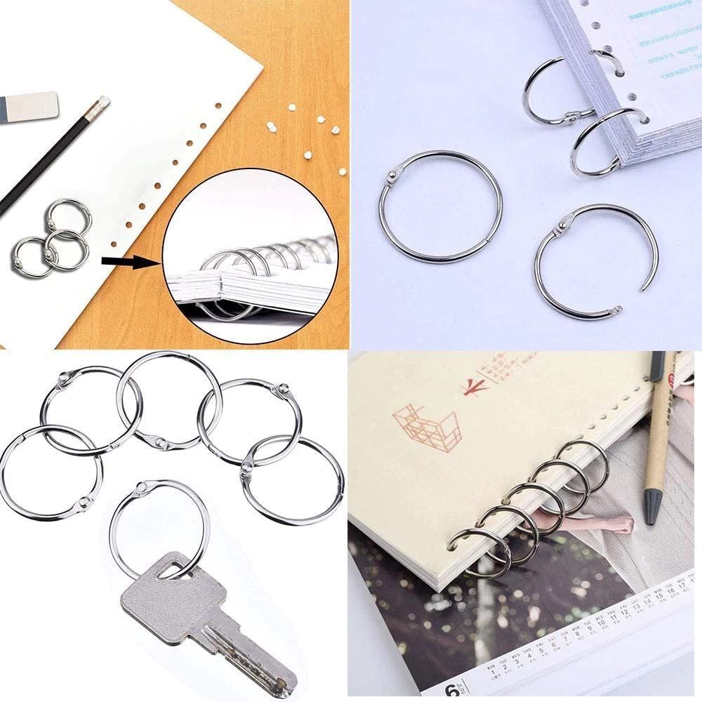 KRYTONE Loose Leaf Binder Ring Key Chain Rings Card Ring (20 mm 10 pcs) Manual Ring Binder-image-30