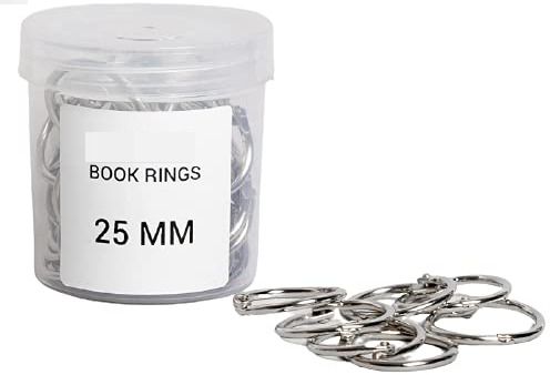 BM RETAIL 100 Pcs Metal Binder Rings 25 MM Round Binding Rings Book Loose Leaf Rings Manual Ring Binder