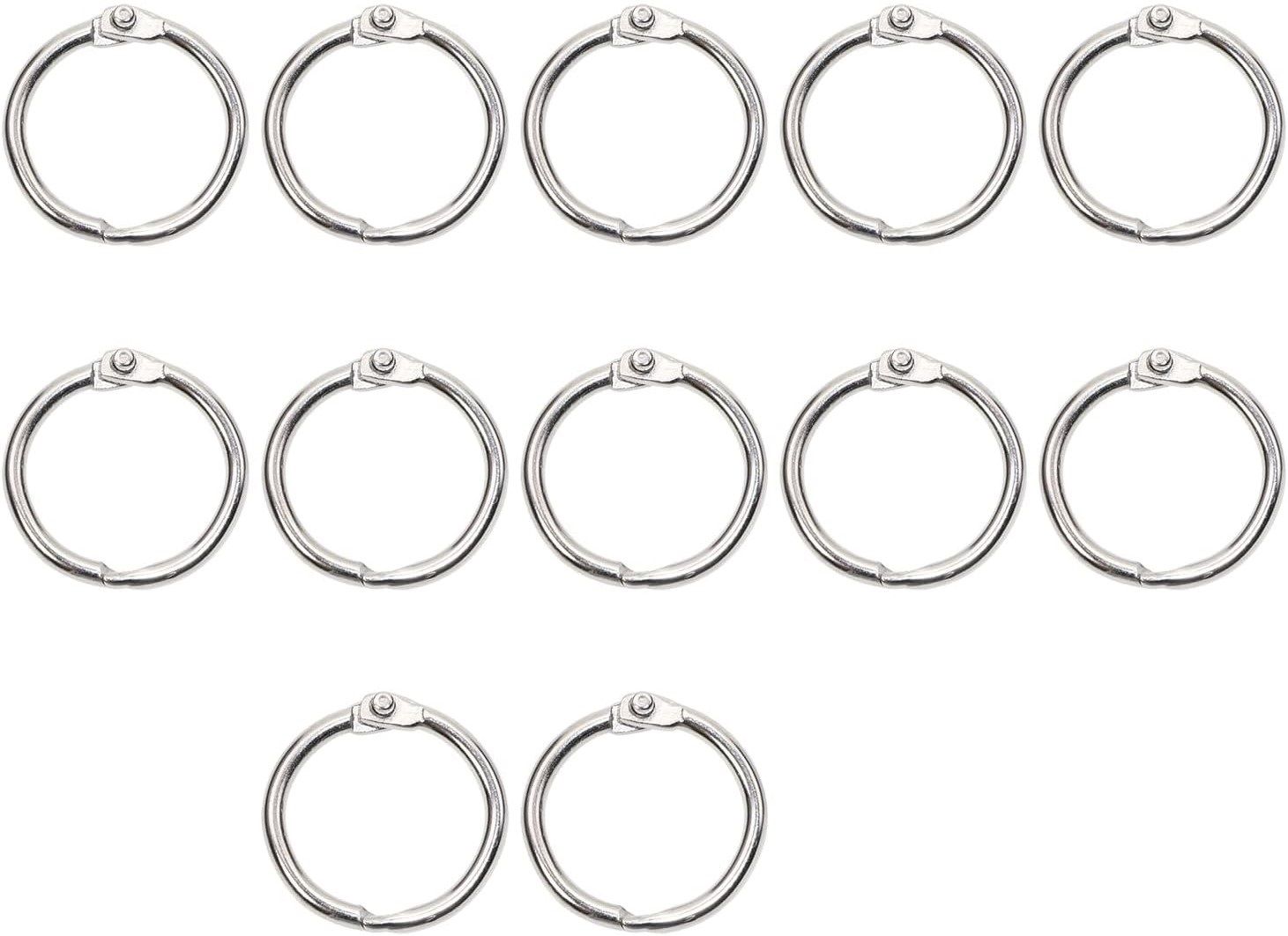 FRKB 19mm Binder Ring ,Card Ring, Index Cards Notebook Rings Stainless Steel 12 Pcs Manual Ring Binder