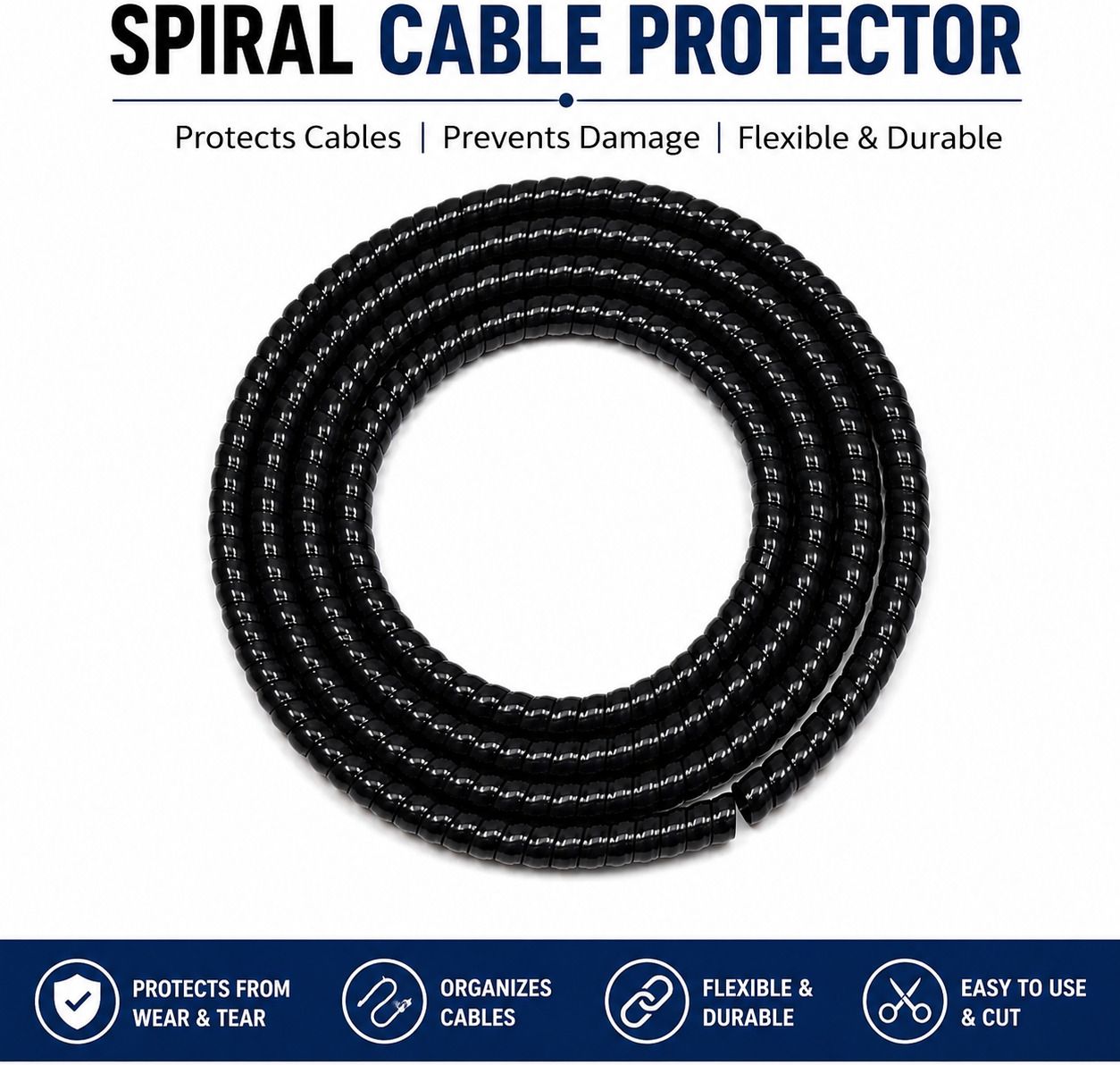 ZIVON 1 Meter Universal Cable Protector Spiral Wire Guard for Data Cable Cable Protector-picture-43