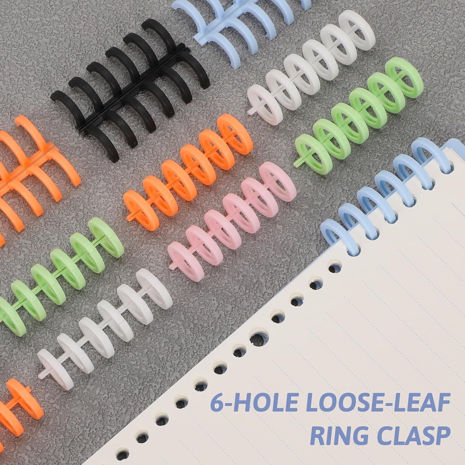 Hofason 10 Pcs Binding Rings Comb Binding Spines Coil Binding Machine Plastic Spiral Manual Comb Binder-image-47