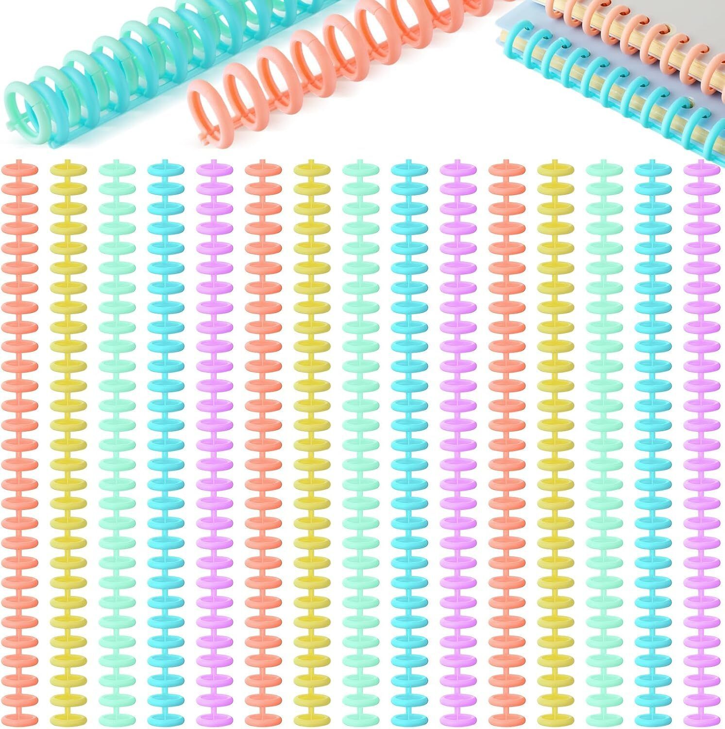 Kickzu Book Spiral Binding Kit, Ring Binder, Comb Binding Spines Plastic 30 Hole Rings Manual Ring Binder-image-22