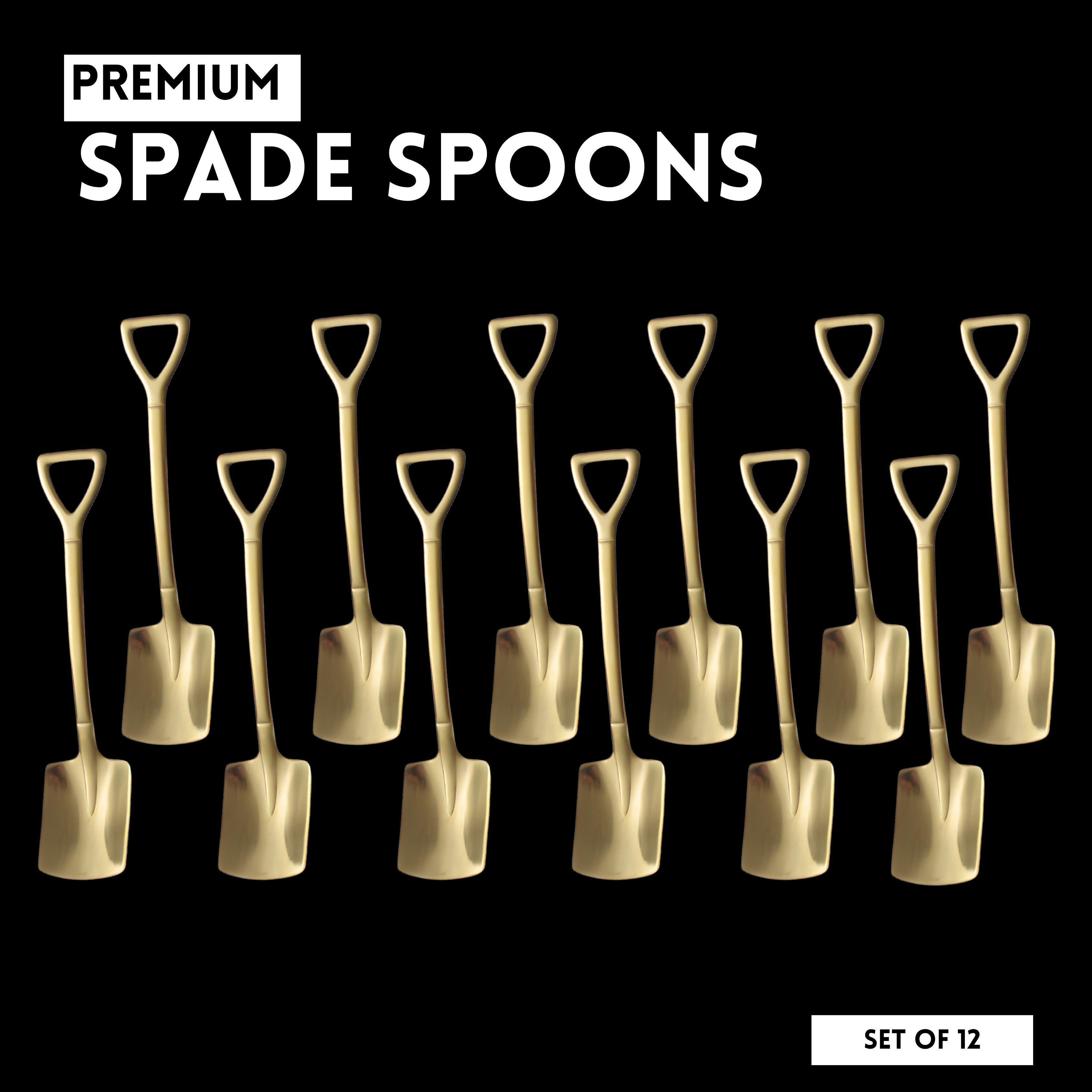 dapno Golden Spade Square Shape Spoon For Desserts,Beverages,Snacks & Fruits Stainless Steel Coffee Spoon Set-picture-11