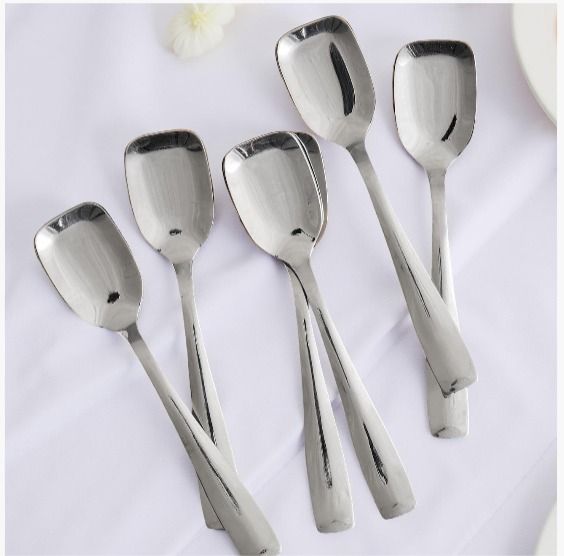 6 ICE CREAM SPOON Stainless Steel Ice-cream Spoon Set-image-34