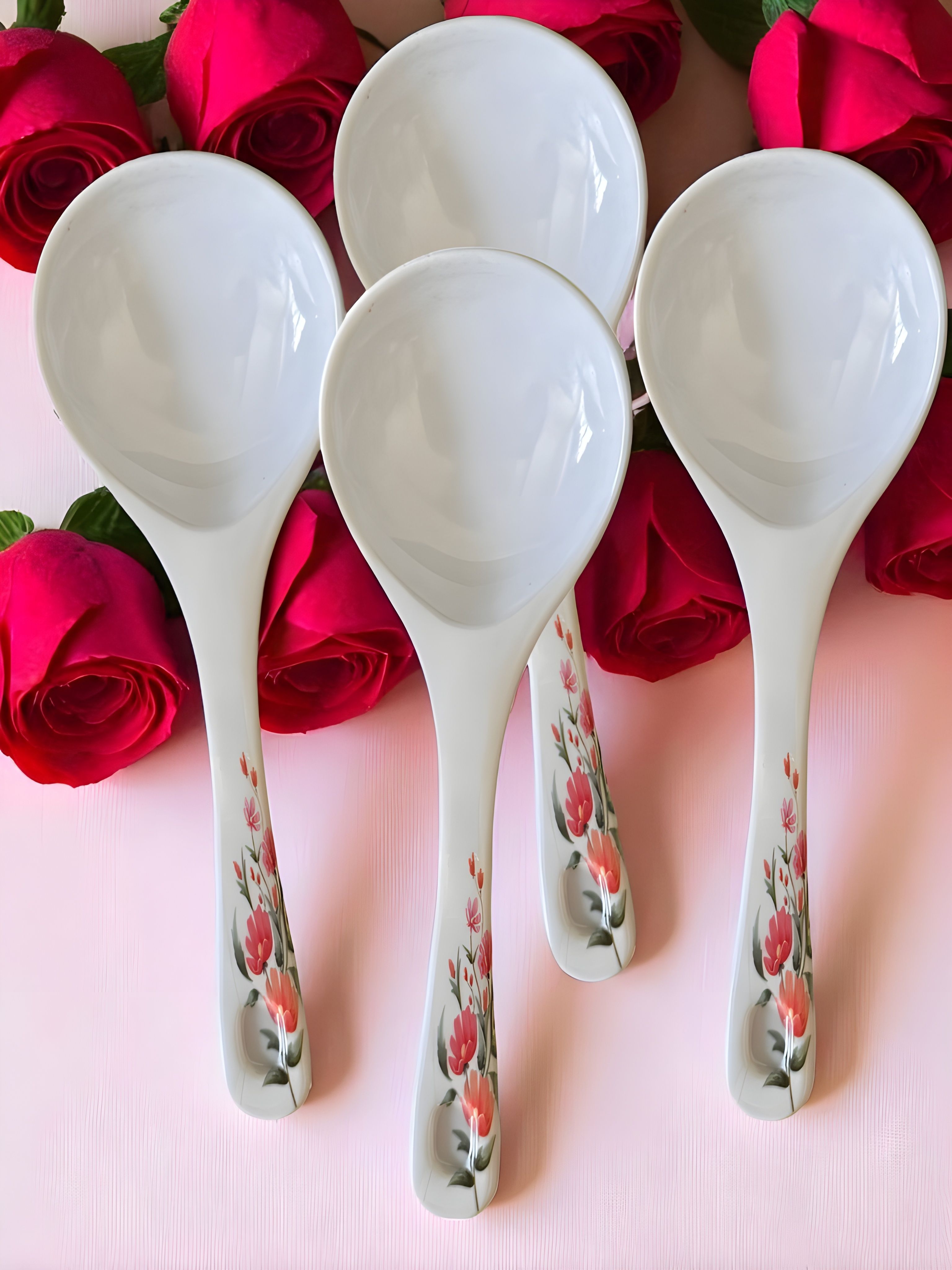 SERVING SET OF 4 Melamine Serving Spoon, Table Spoon Set-image-23