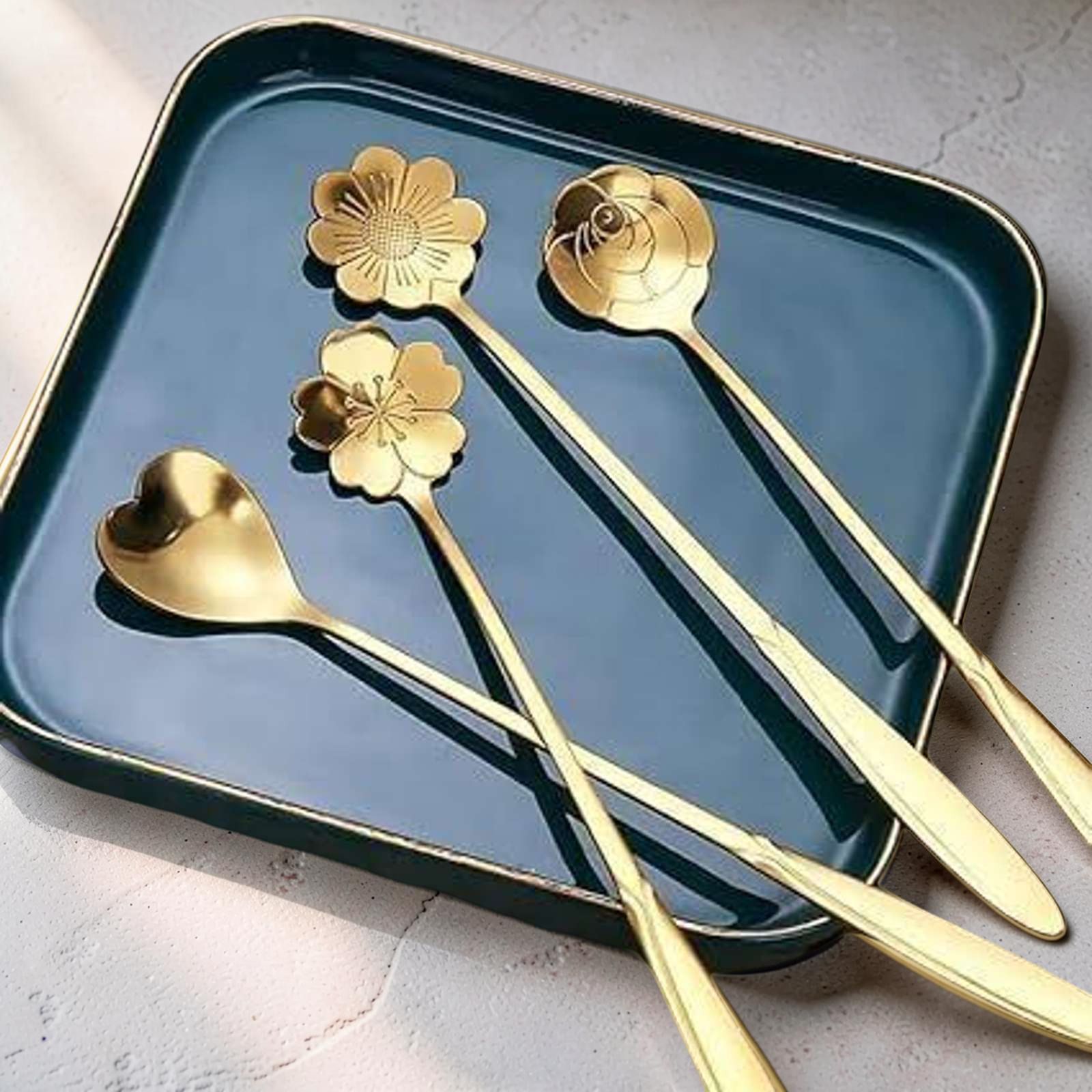 omsnord GOLDEN SPOON Disposable Stainless Steel Tea Spoon-picture-41
