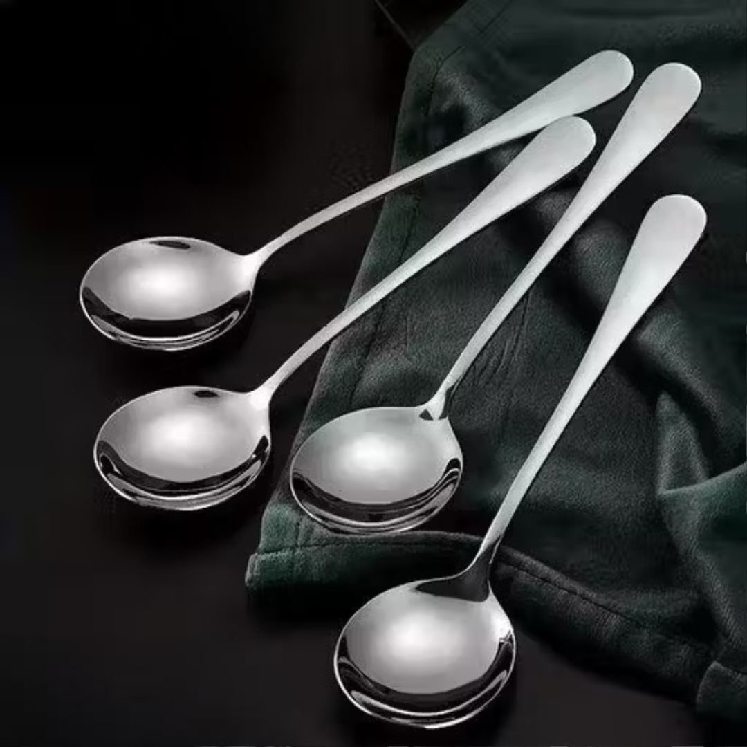 vaa dream Elegant Stainless Steel Soup Spoons Set of 6 Stainless Steel Soup Spoon Set-picture-11