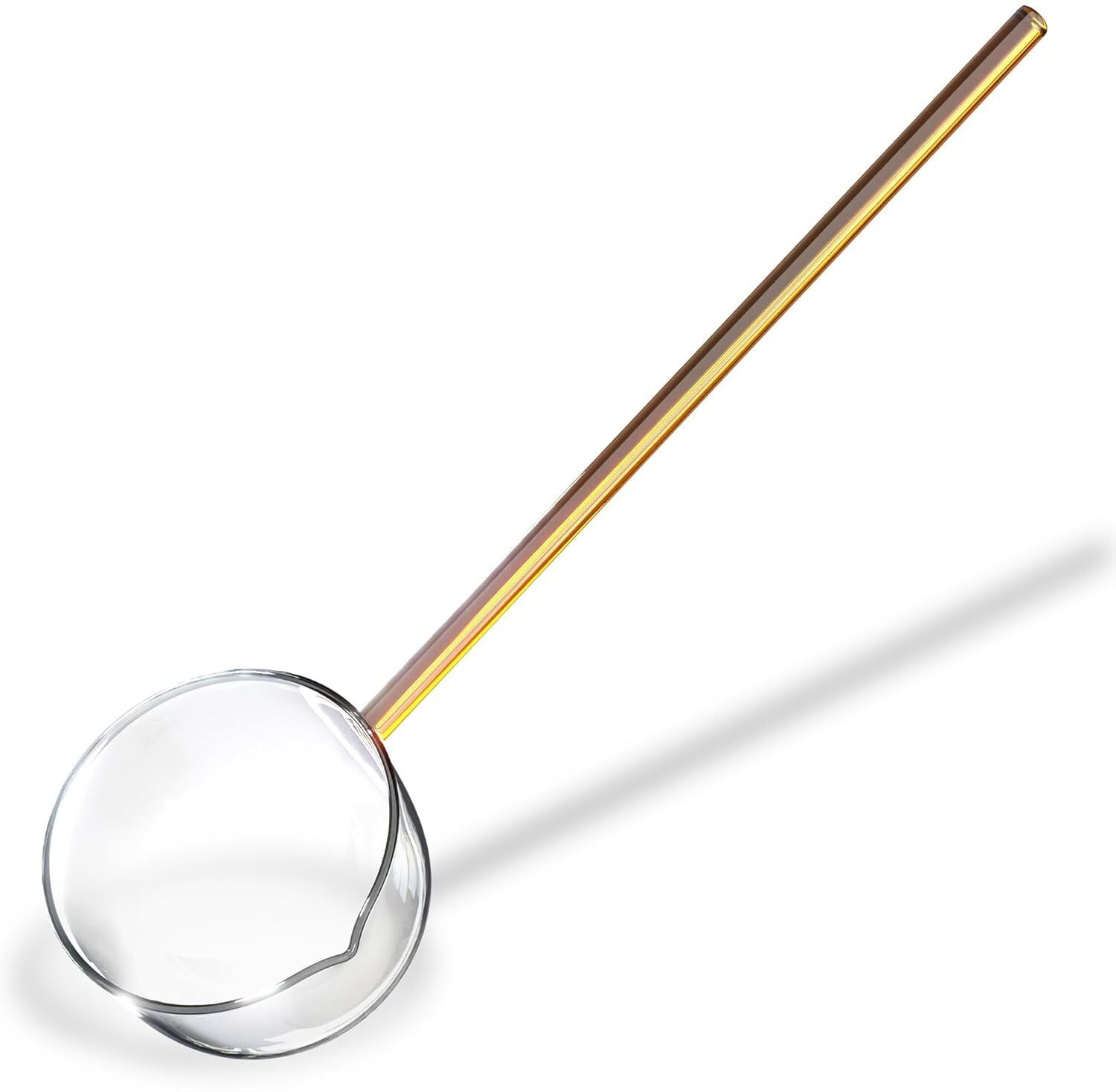 Glass Stirring Spoon, Crystal Clear Borosilicate Teaspoons Stoneware Serving Spoon, Table Spoon-image-20