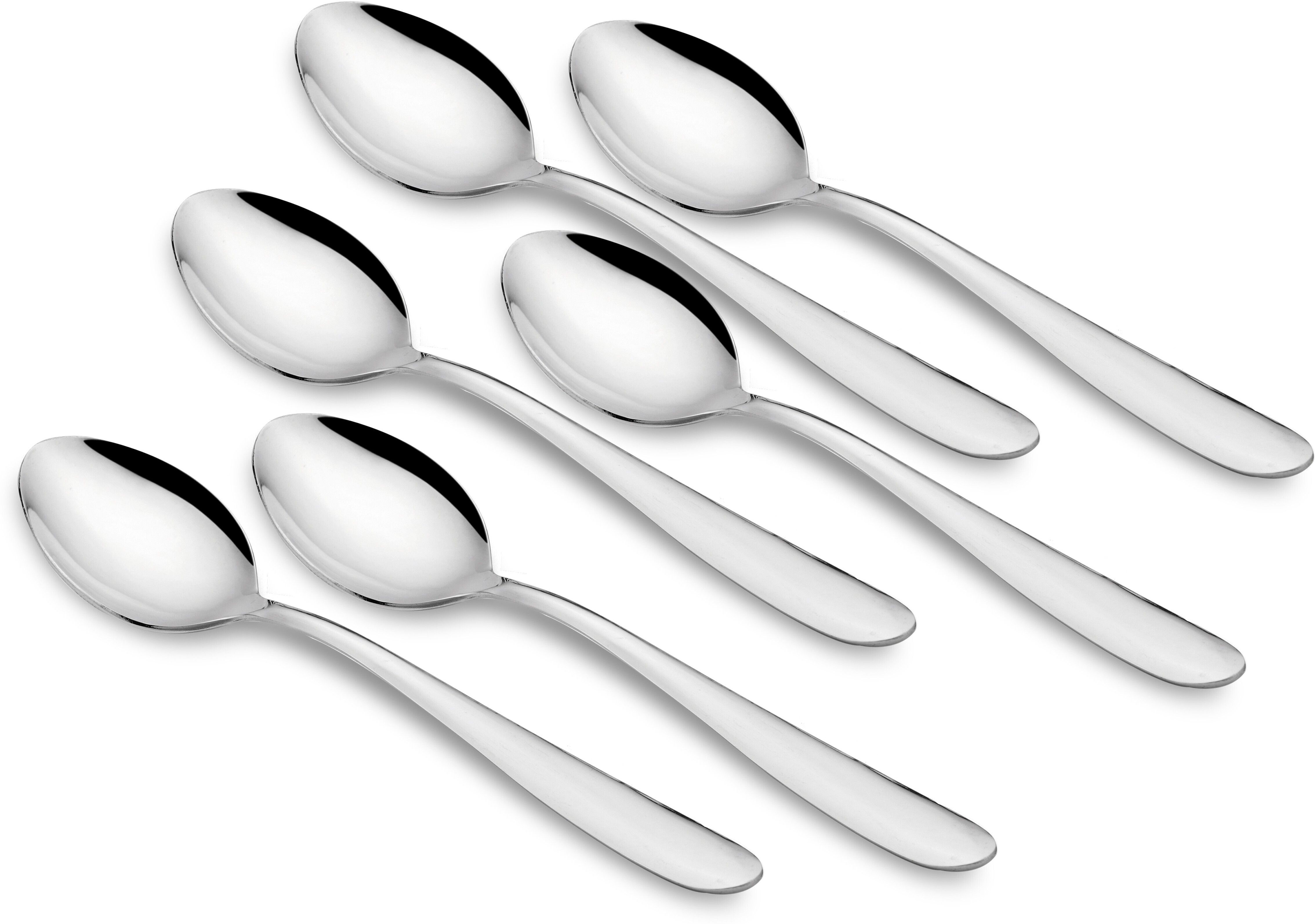 6 Piece Stainless Steel Table Spoon Set, Silver Stainless Steel Cutlery Set Stainless Steel Table Spoon Set
