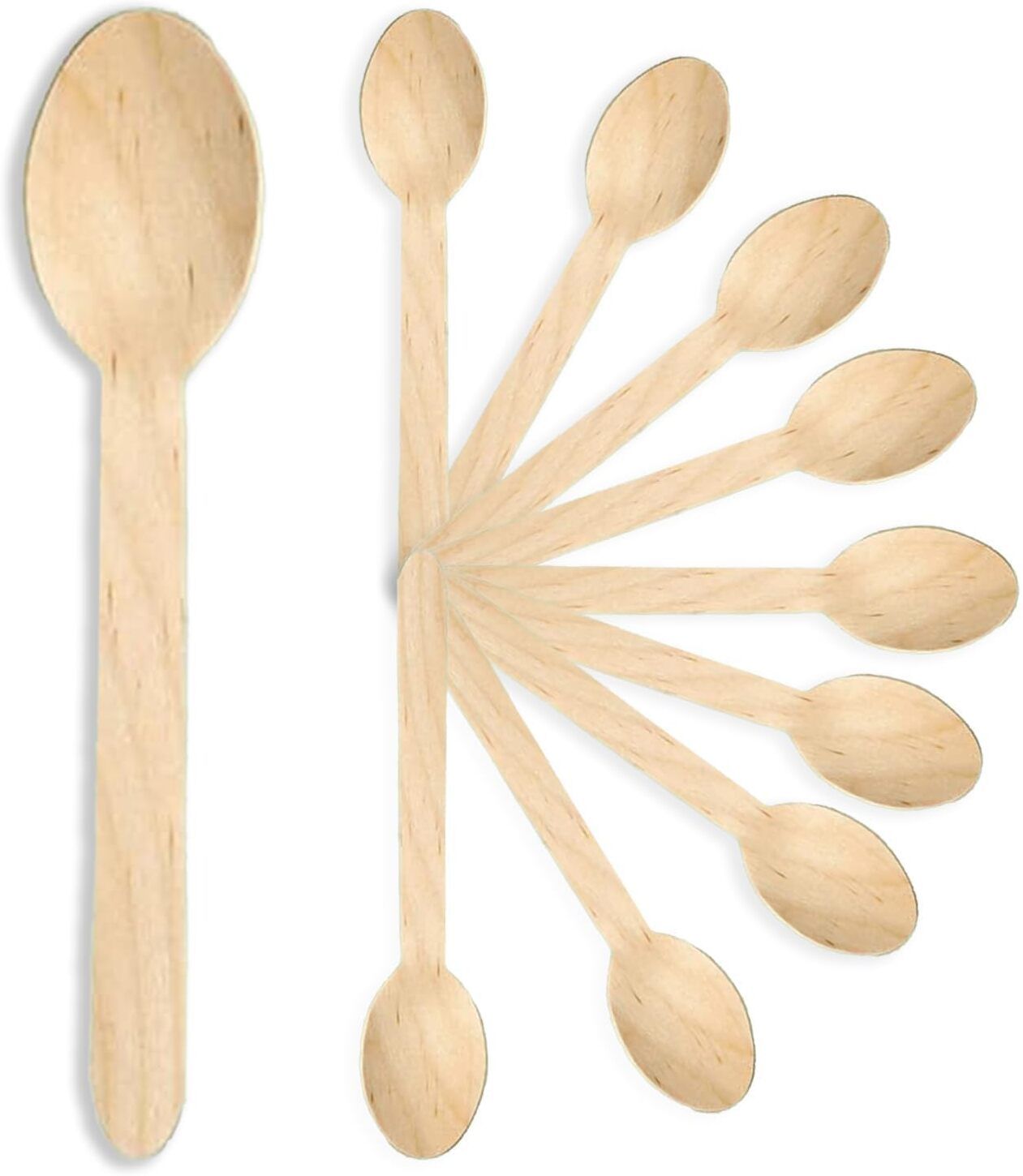 Disposable Wooden Spoons Cutlery Set 16cm 25 Pcs Disposable Wooden Table Spoon Set-image-4