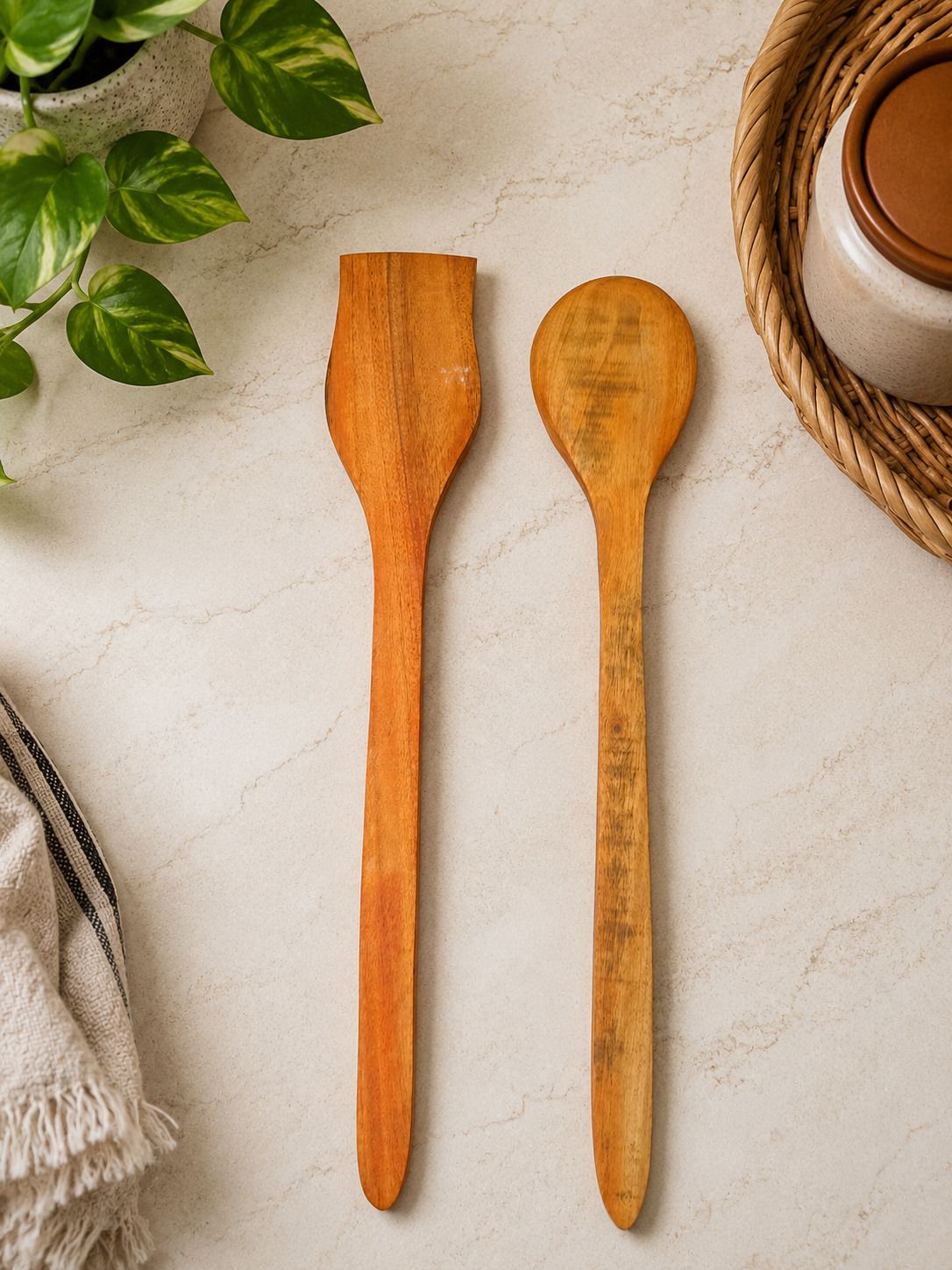 beb Durable Wooden Ladle for Frying, Stirring & Serving | Eco-Friendly Disposable Wooden Table Spoon, Serving Spoon Set-picture-31