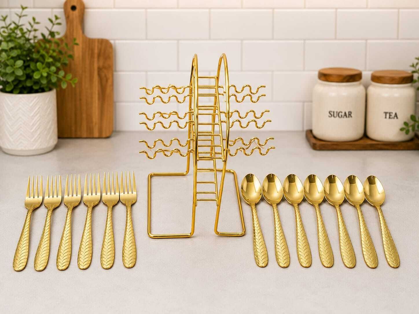 shri Majestic Dine Gold Series Steel, Stainless Steel Coffee Spoon, Dessert Spoon, Sugar Spoon, Table Spoon-picture-36
