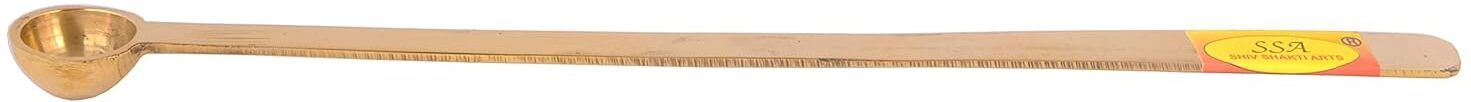 shivshakti arts Brass Hawan Spoon for Pouring Ghee in Hawan Kund Hawan Achmani (16 INCH,Yellow) Brass Serving Spoon-picture-36
