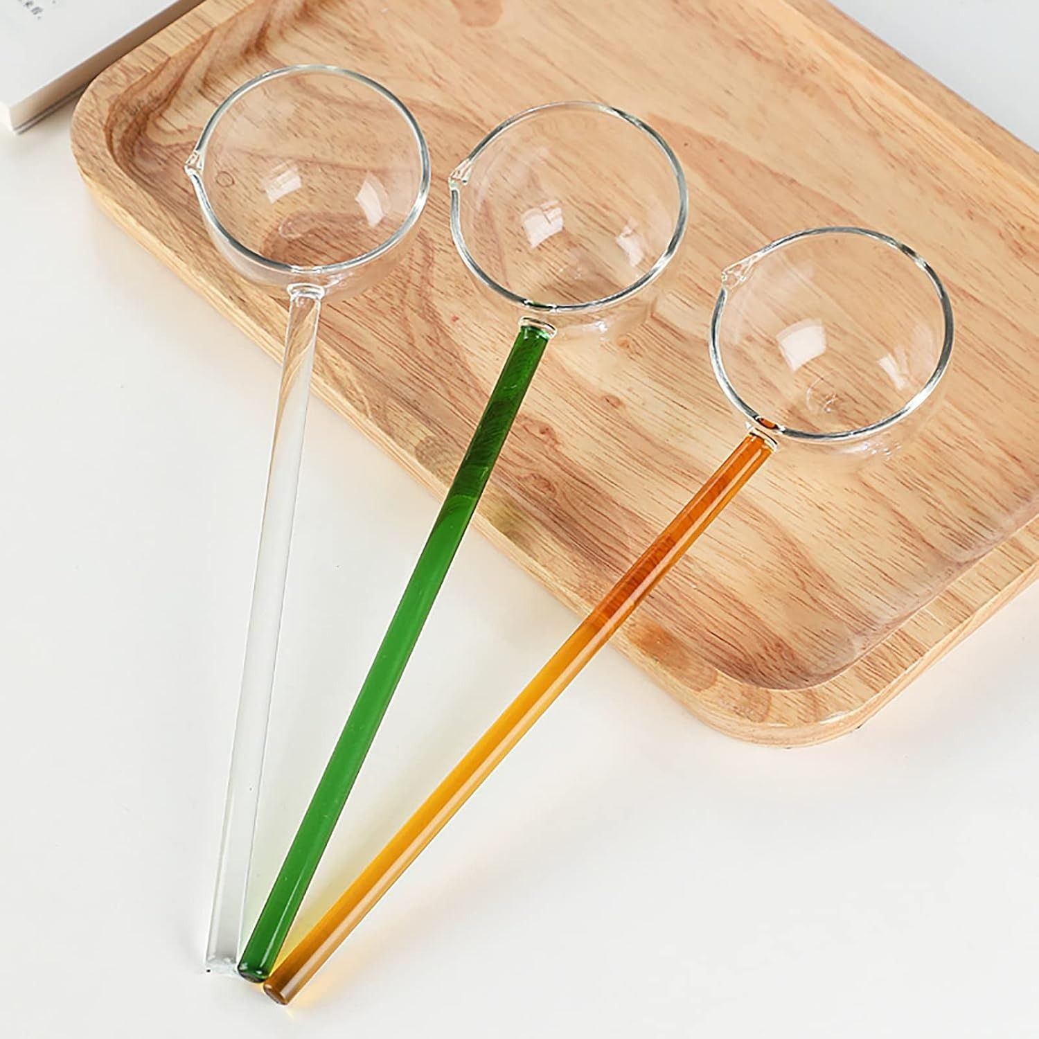 Serving Spoon Set for Dining -Glass Serving Spoon with Long Colored Handle | Bone China Serving Spoon Set-image-6