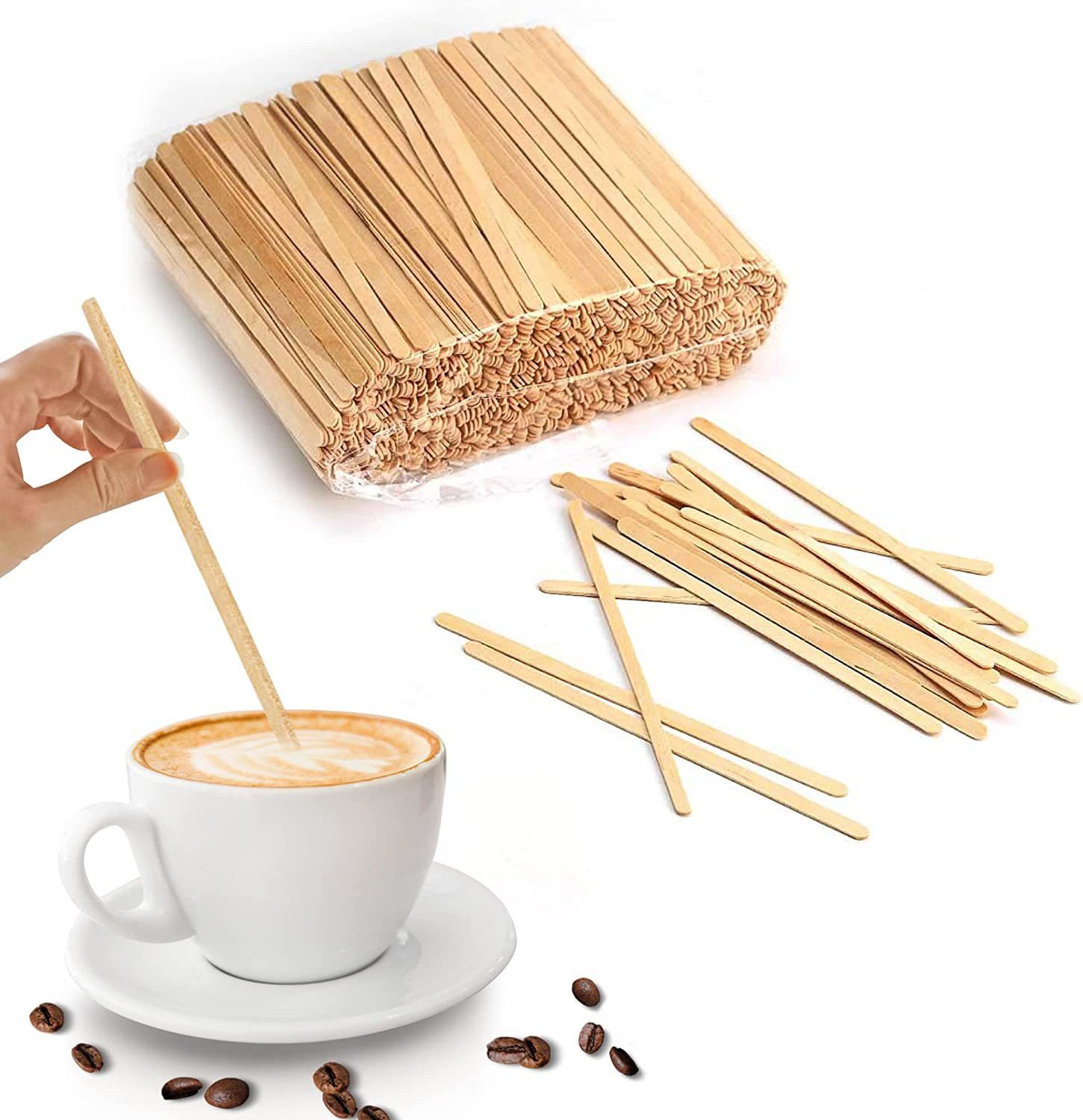 500 Disposable Coffee Stir Sticks, DIY Crafts (4.3inch/11 CM)| Pack Of 500 Disposable Wooden Coffee Spoon Set-image-43