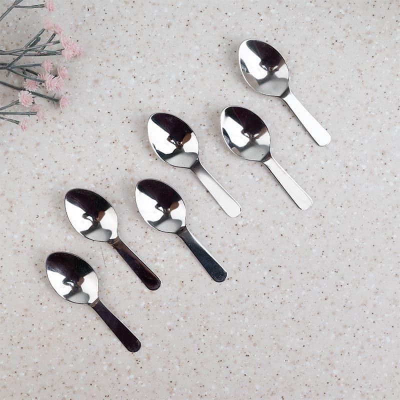 caridge Compact Stainless Steel Masala Spoon Set – 6 Pieces Stainless Steel Dessert Spoon Set-picture-17