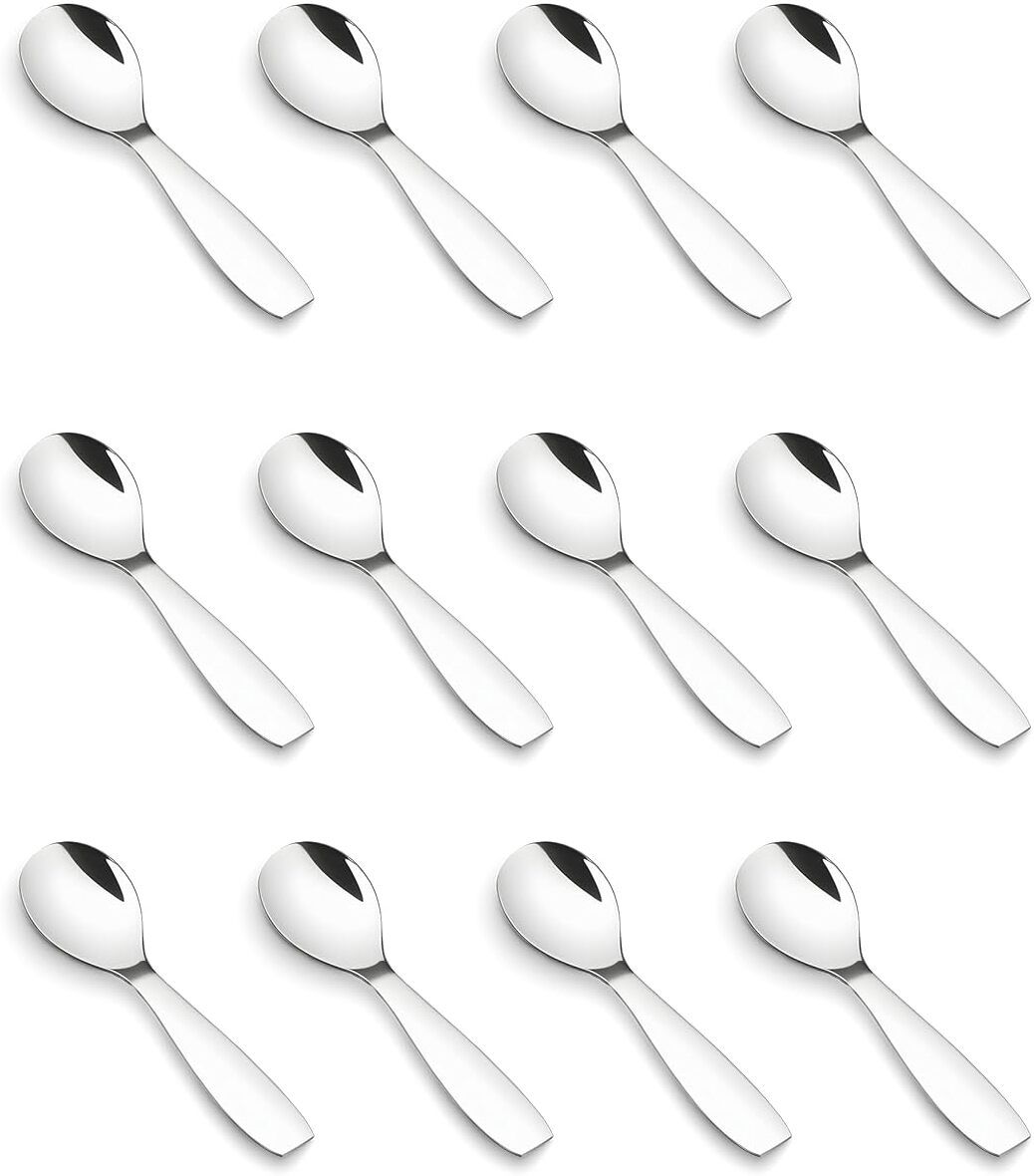 MASALA SPOON 12 PCS Stainless Steel Coffee Spoon, Dessert Spoon, Sugar Spoon, Olive Spoon, Cream Spoon Set-image-6