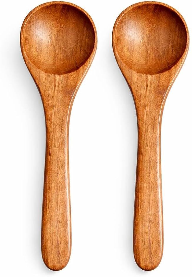 nohunt Premium Neem Wood Soup Spoon Set of 2 | Handmade Wooden Spoons Wooden Soup Spoon Set-picture-4