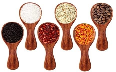 Wooden mini masuring spoon pack of 6 tea/coffie /salt /suger/tea spoon Disposable Wooden Measuring Spoon Set-image-7