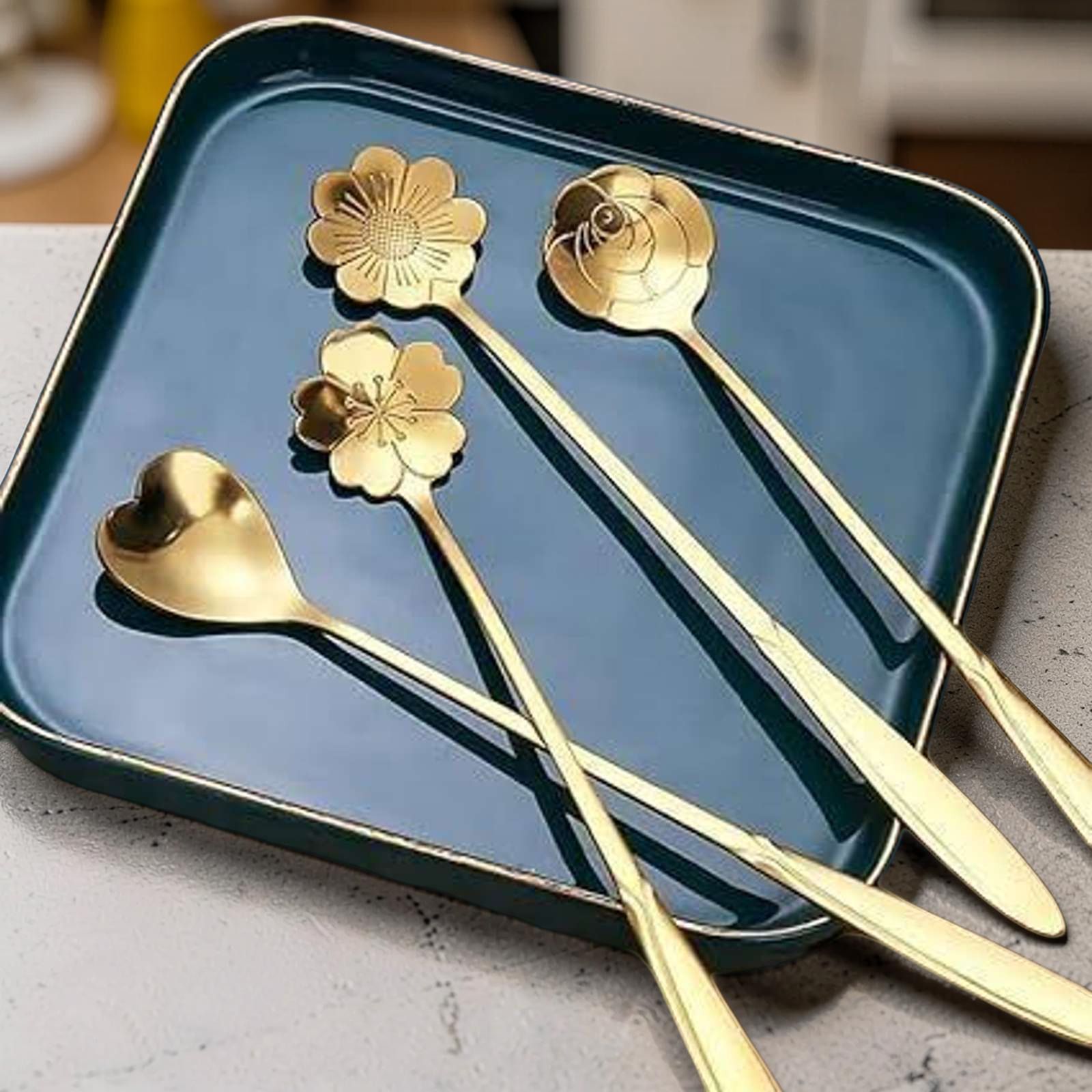 omsnord GOLDEN SPOON Disposable Stainless Steel Tea Spoon-picture-33