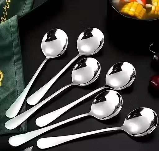 Soup Dinner tabel Stainless Steel Soup Spoon Set (Pack of 6) Stainless Steel Soup Spoon Set