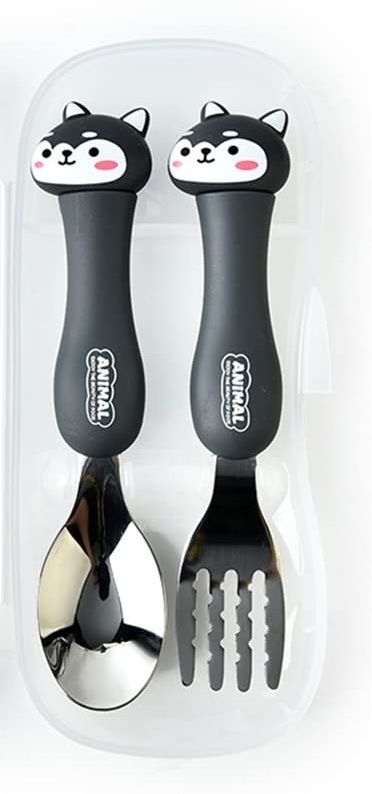trujve Set of 2 Animal Theme Stainless Steel Spoon Fork Set Kids Spoon Stainless Steel Table Spoon, Ice-cream Spoon, Serving Spoon Set-picture-20