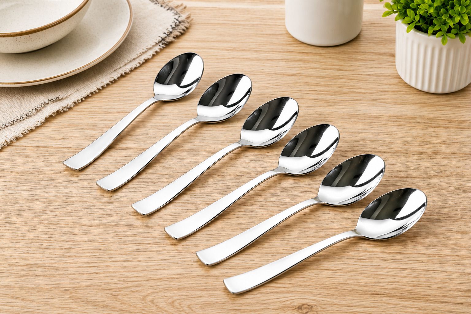 dinezaar Premium spoons set 6 multipurpose use Stainless Steel Table Spoon Set-picture-27