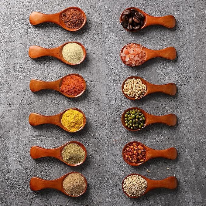 ruby perl Eco friendly, PURE HANDMADE WOODEN MASALA SPOONS 100% NATURAL Wooden Coffee Spoon, Cream Spoon, Dessert Spoon, Olive Spoon, Soup Spoon, Table Spoon, Tea Spoon Set-picture-25
