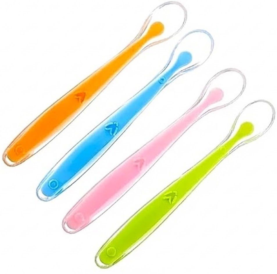 goyyoo Baby Silicone Soft Spoons |Training Feeding for Toddlers Children Silicone Soup Spoon Set-picture-26