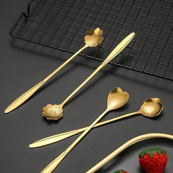Decorative Gold Spoon Set Stainless Steel Cutlery Set-image-8