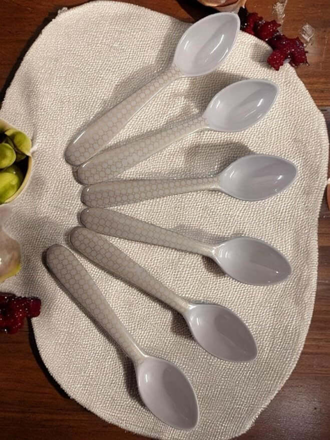 evaware international Melamine Floral Design Cutlery Spoon to Enhance Your Tableware Melamine Tea Spoon Set image 1