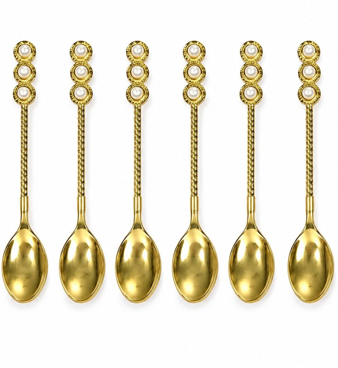 vaghani enterprises Luxury Pearl Handle Stainless Steel Ice-cream Spoon, Soup Spoon, Tea Spoon Set-picture-37