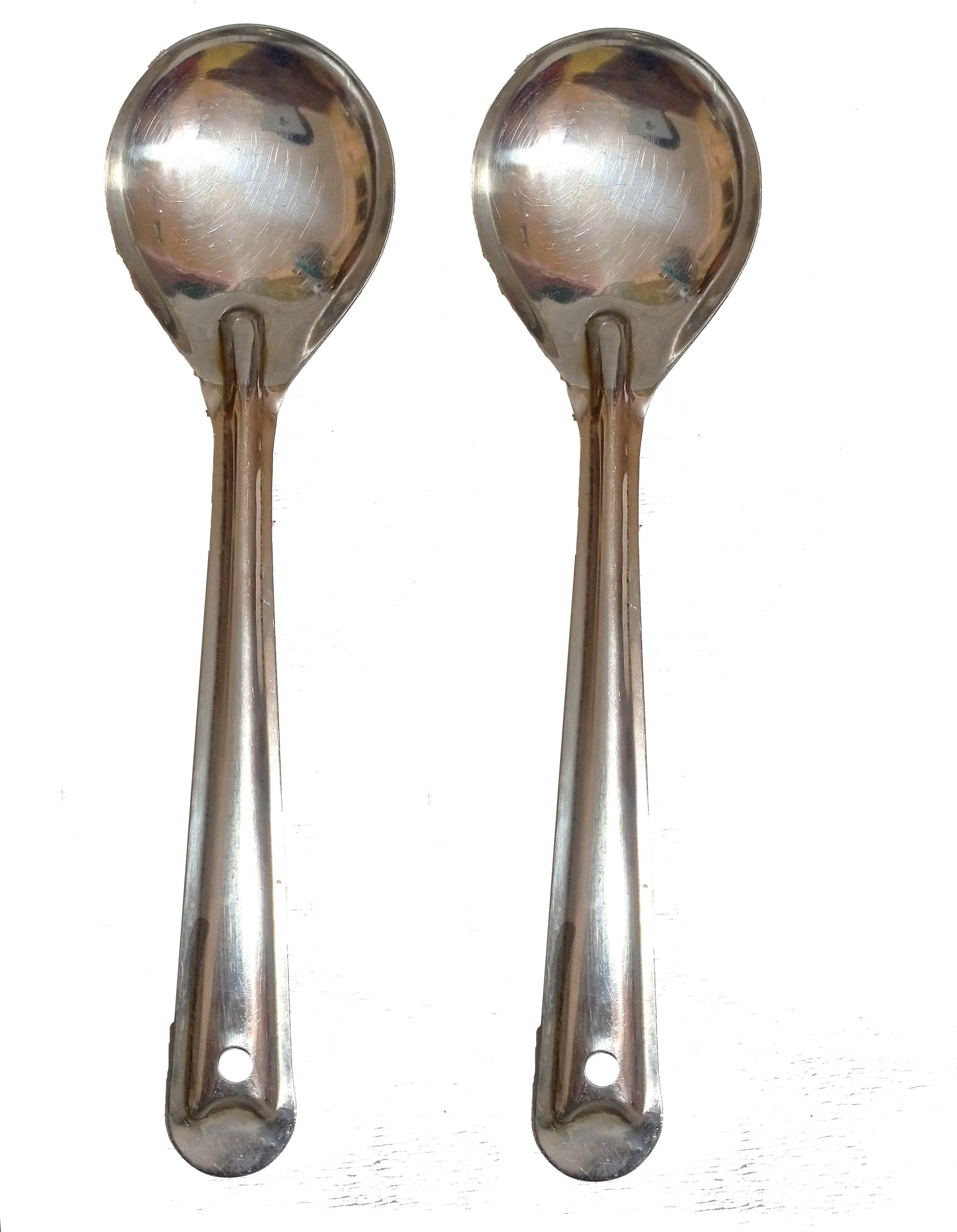 snehatrends Stainless Steel Gravy Serving, basting, or Stirring Spoon Silver Pack of 2 Stainless Steel Serving Spoon Set-picture-11