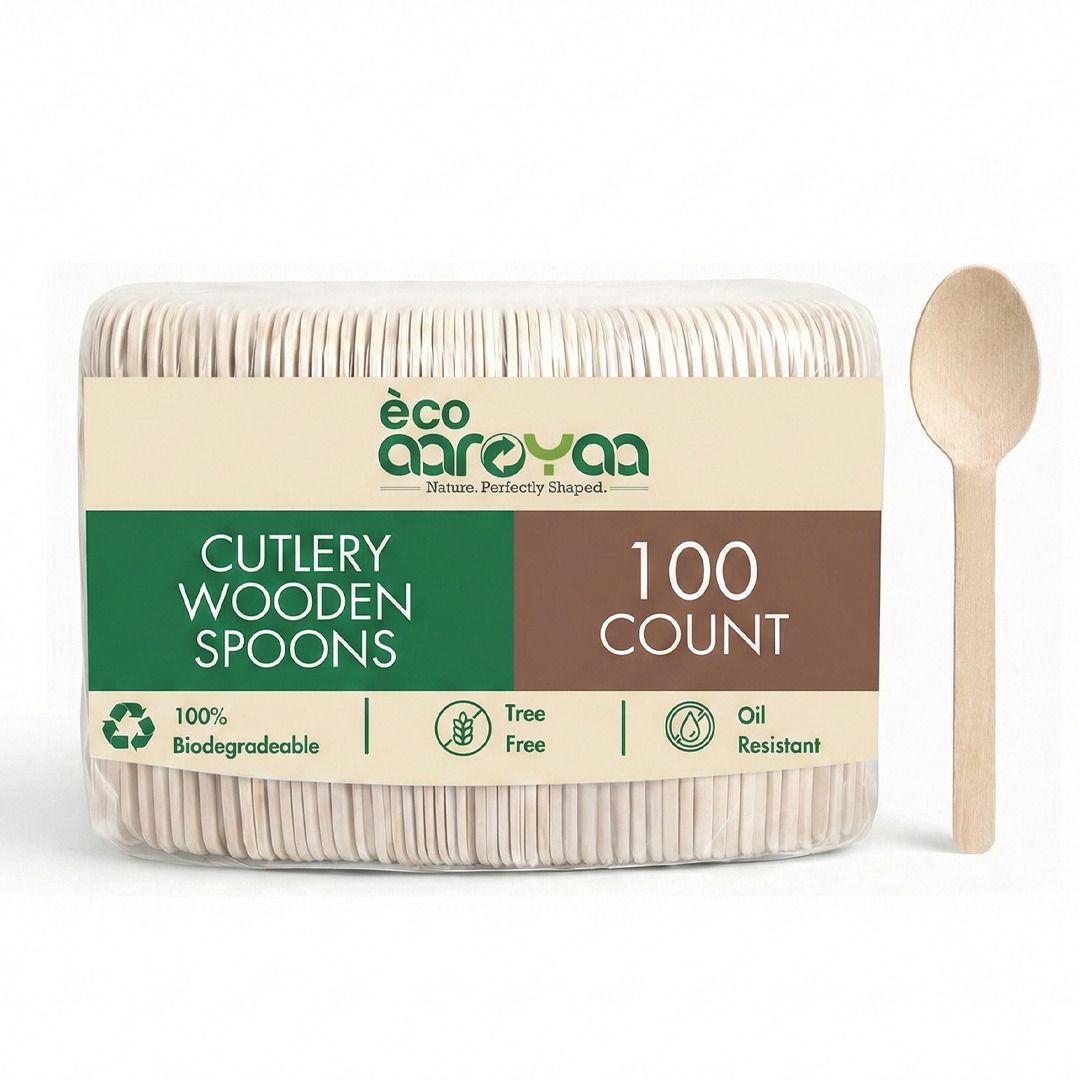 Wooden Spoons 158mm | Eco-Friendly Disposable Natural Pack 100 Disposable Wooden Dessert Spoon Set-image-28
