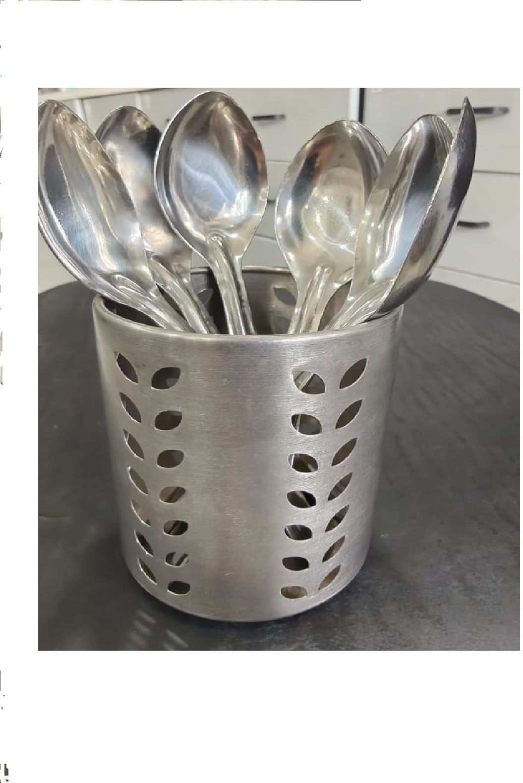 Stainless Steel Spoon Set | (6 Spoons + Stand) | Mirror Finish Cutlery Set Stainless Steel Table Spoon Set-image-43