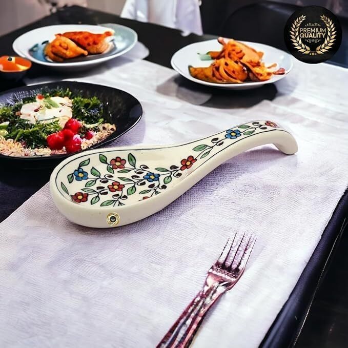ceramic spoon rester |spoon rest holder|ceramic spoon Ceramic Serving Spoon-image-2