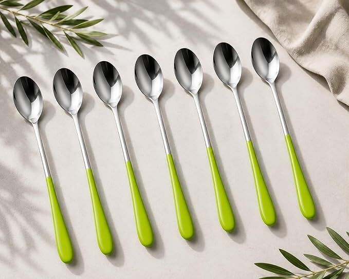 Soda Spoon, Mixing Stirring Spoon, Ice Tea Coffee Disposable Aluminium Ice Tea Spoon, Ice-cream Spoon, Cream Spoon, Soup Spoon, Serving Spoon Set-image-38
