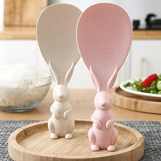 Rabbit Handle Silicone Rice Spoon Silicone Table Spoon-image-0