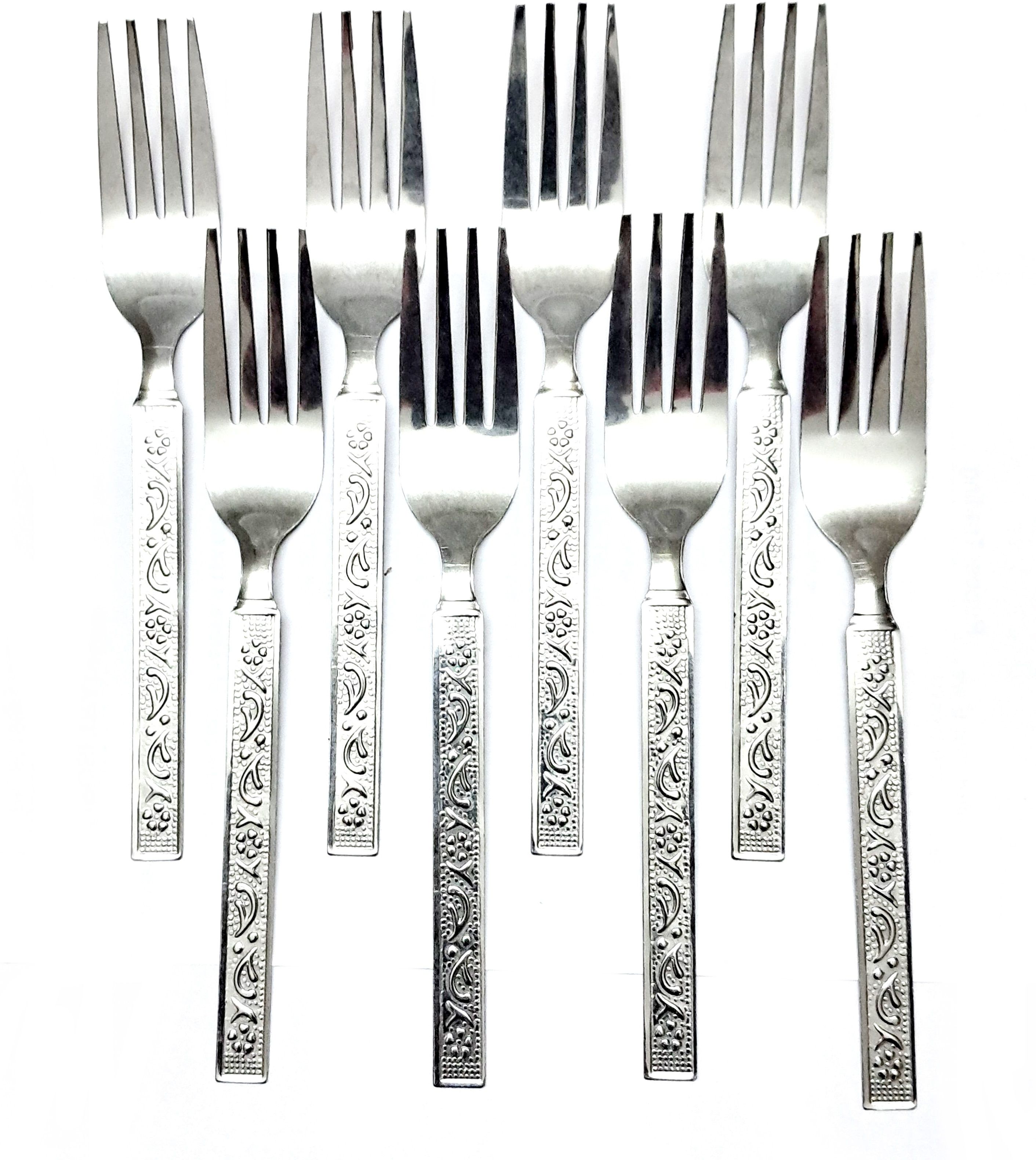 Stainless Steel fork spoon set of 8pcs Stainless Steel Salad Spoon Set-image-4