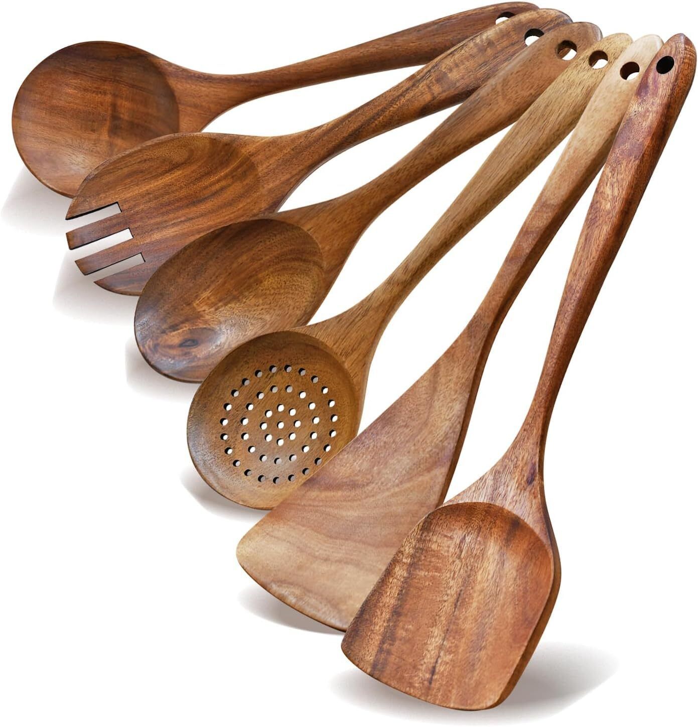 Handmade Neem Wood Spatula Non-Stick Cooking & Serving Kitchen Tools Premium Wooden Serving Spoon, Dessert Spoon, Table Spoon Set