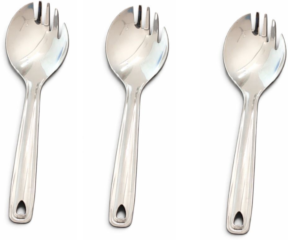 Stainless Steel Spork Spoon for Kids & Adults | 2-in-1 Spoon Fork Stainless Steel Salad Spoon Set-image-16