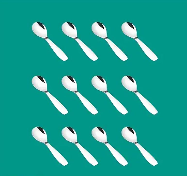12 masala spoon set Stainless Steel Soup Spoon, Serving Spoon Set-image-49