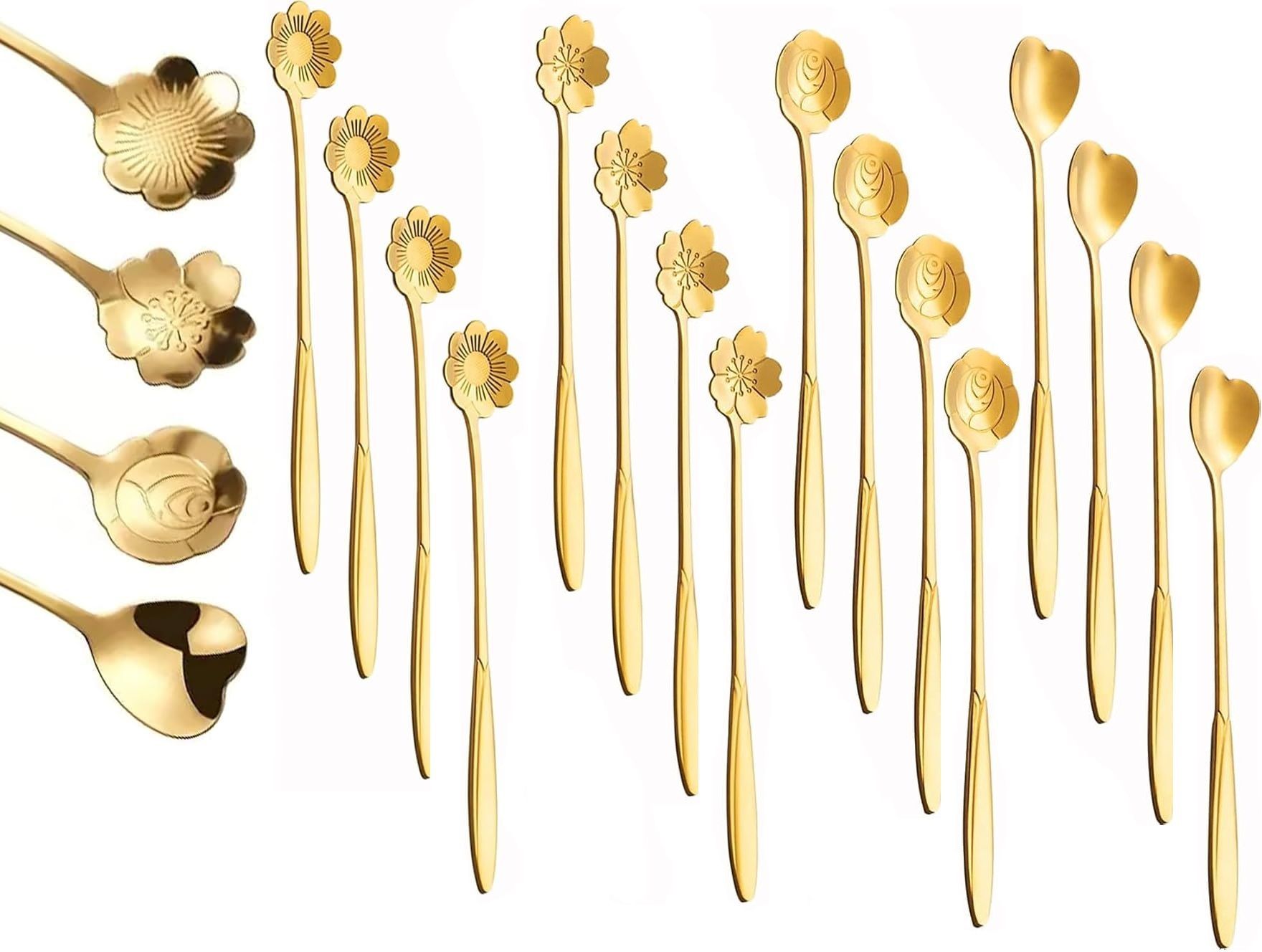 Tea Spoons Cafe Bar Spoon Cute Coffee Teaspoon Stainless Steel Coffee Spoon, Dessert Spoon, Table Spoon, Tea Spoon, Ice-cream Spoon Set-image-5