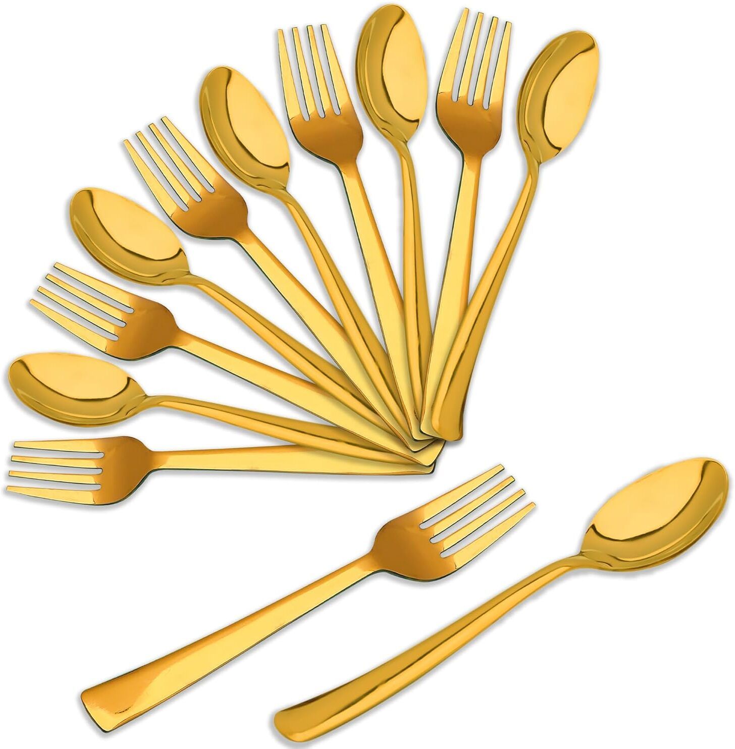 Gold Plated Large & Heavy Duty Long Handle Stainless Steel Coffee Spoon, Ice Tea Spoon, Dessert Spoon, Salad Spoon, Table Spoon, Tea Spoon Set-image-32