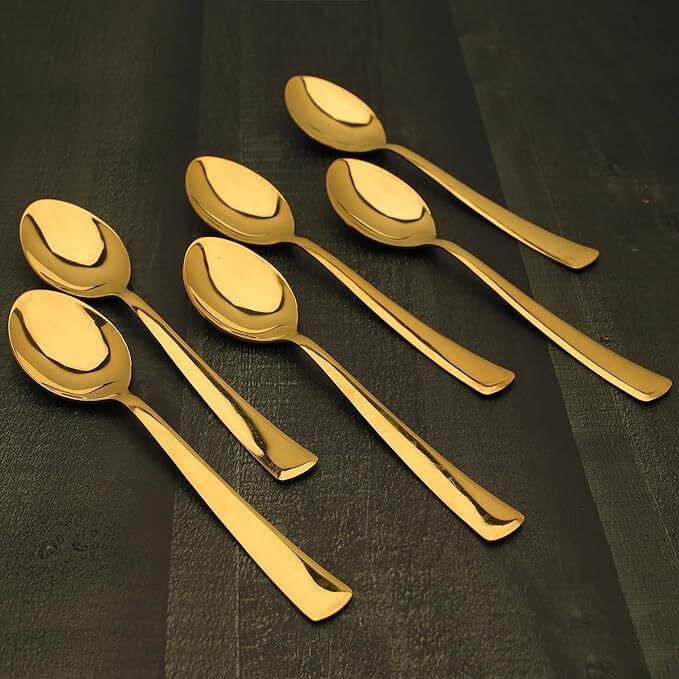 arscart Latest golden dinner spoon Stainless Steel Table Spoon Set-picture-34