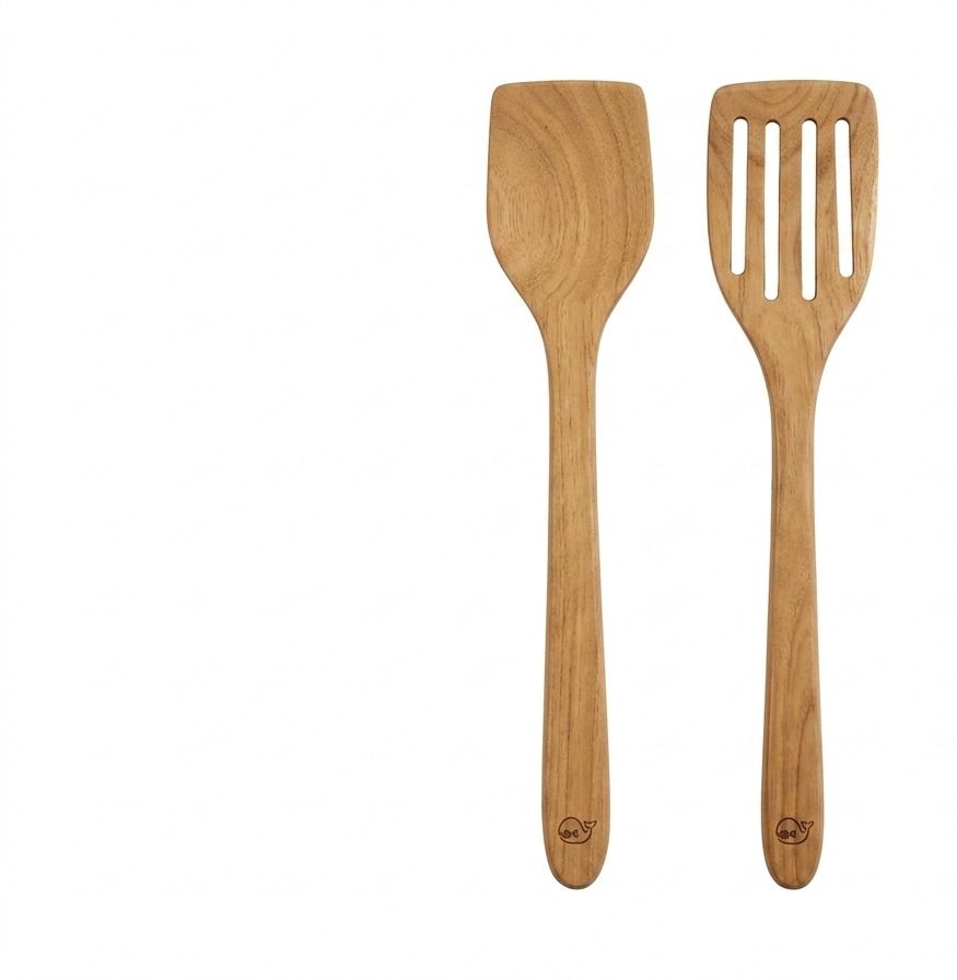 wooden spoon set of 2 Wooden Salad Spoon, Serving Spoon, Table Spoon Set-image-15